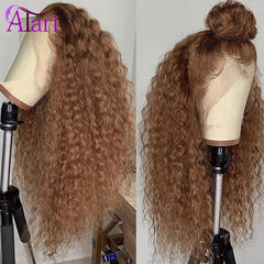 Honey Blonde Curly Hd Lace Frontal Human Hair