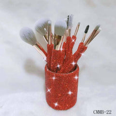 Crystal Bling Dazzling Rhinestone Cosmetic Brush Set