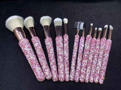 Crystal Bling Dazzling Rhinestone Cosmetic Brush Set