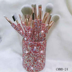 Crystal Bling Dazzling Rhinestone Cosmetic Brush Set