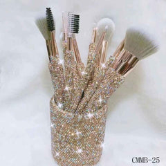 Crystal Bling Dazzling Rhinestone Cosmetic Brush Set