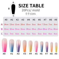 Ballerina Ombre Long Coffin Glossy Fake Nails Press On