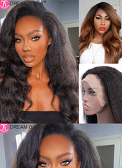 Yaki 13x4 Lace Frontal Human Hair Frontal Wig 150 Density