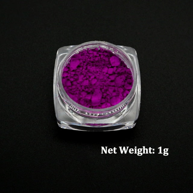 Neon Pigment Powder Fluorescent Nail Glitter Set – Brooklyn Born