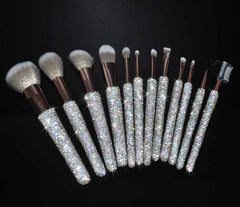 Crystal Bling Dazzling Rhinestone Cosmetic Brush Set