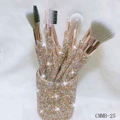 Crystal Bling Dazzling Rhinestone Cosmetic Brush Set