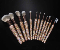 Crystal Bling Dazzling Rhinestone Cosmetic Brush Set