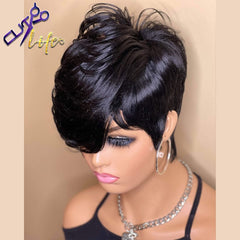 Pixie Cut  Brazilian Remy Straight Wig