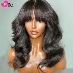 Body Wave Human Hair Wig With Bangs