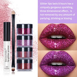 Powder Glitter Primer Lip Gloss Set