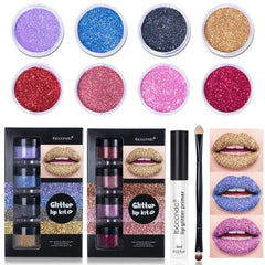 Powder Glitter Primer Lip Gloss Set