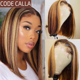 Highlight Straight Bob Human Hair Wig 13x4 Lace Front