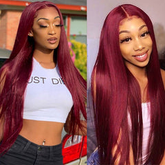 Peruvian Straight Hair 13X1 Lace Front Wig Human Hair Pre-Plucked 180%