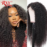 Afro Kinky Curly Transparent Lace Remy Brazilian Human Hair Wig 250 Density