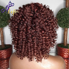 Straw Curls with Bangs 99J  Human hair Wig