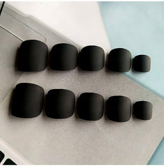 Solid Square Fake Toenails Matte Press on Toe Nails Short Acrylic False Toes Nails