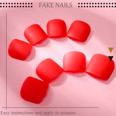 Solid Square Fake Toenails Matte Press on Toe Nails Short Acrylic False Toes Nails