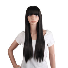 Long Straight Bangs Synthetic Hair 28 Inch