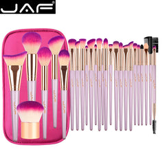 JAF 26pcs Gold Makeup Brush Set with Zipper Case Travel Cosmetic Bag