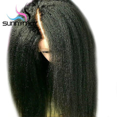 13x6 Kinky Straight Brazilian Remy Human Hair Lace Front Wig