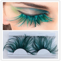 Dark Green Feather 3D Eyelashes
