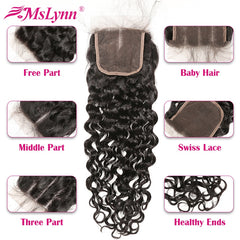 Water Wave Bundles With Closure Brazilian Remy Hair