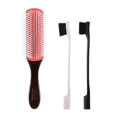 9-Row Comb and Edge Brush Set 3pc