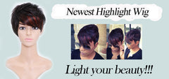 2 Tone Short Pixie Cuts Full Synthetic Wig