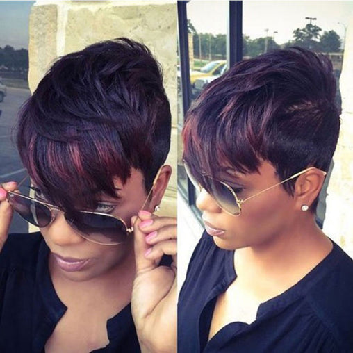 2 Tone Short Pixie Cuts Full Synthetic Wig