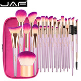 JAF 26pcs Gold Makeup Brush Set with Zipper Case Travel Cosmetic Bag