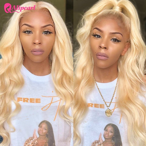 Body Wave 613 Blonde Lace Front PrePlucked Brazilian Virgin Human Hair Wig