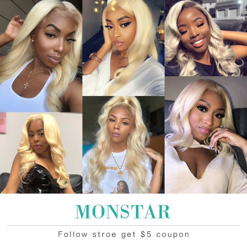 13x4 Ear to Ear Lace Frontal Closure Brazilian Remy Human Blonde Hair