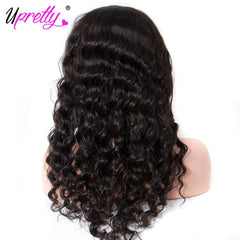 Loose Deep Wave Lace Front Wig PrePlucked Brazilian Remy