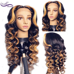 Highlights Remy Brazilian Full Lace Front Human Hair Wig