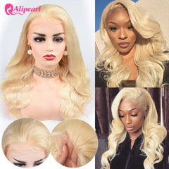 Body Wave 613 Blonde Lace Front PrePlucked Brazilian Virgin Human Hair Wig
