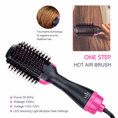 Hair Dryer Brush 2 In 1 Hair Straightener Curler Comb