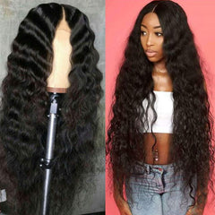 Long Deep Wave Lace Front Human Hair Wig with Baby Hair