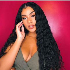 Long Deep Wave Lace Front Human Hair Wig with Baby Hair