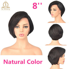 13x6 Short Bob Cut  Brazilian Remy Human Hair Lace Front Wig