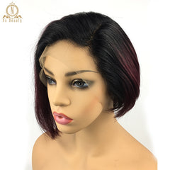 13x6 Short Bob Cut  Brazilian Remy Human Hair Lace Front Wig