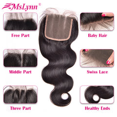 Body Wave Bundles With Closure Brazilian Hair