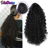 Synthetic clip In Warp Ponytail Hair Extension Curly Kinky Drawstring